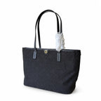 Tory Burch T Monogram | Black jacquard fabric iconic double T logo and detachable pouch women's designer handbag