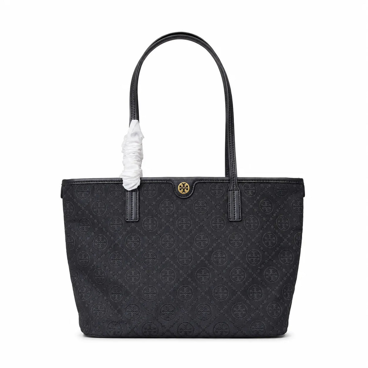 Tory Burch T Monogram | Black jacquard fabric iconic double T logo and detachable pouch women's designer handbag