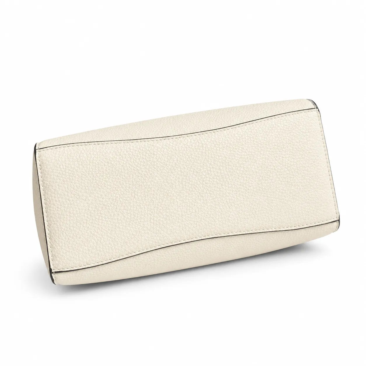 Tory Burch McGraw | Off-white pebbled leather with gold logo  detachable shoulder strap  women's designer handbag