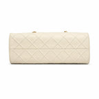 Tory Burch Fleming | Off-white quilted leather  iconic double-T logo  women's designer handbag