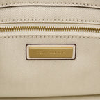 Tory Burch Fleming | Off-white quilted leather  iconic double-T logo  women's designer handbag