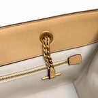 Tory Burch Fleming | Desert Dune Quilted Leather  Iconic Double T Logo  Women's Designer Handbag