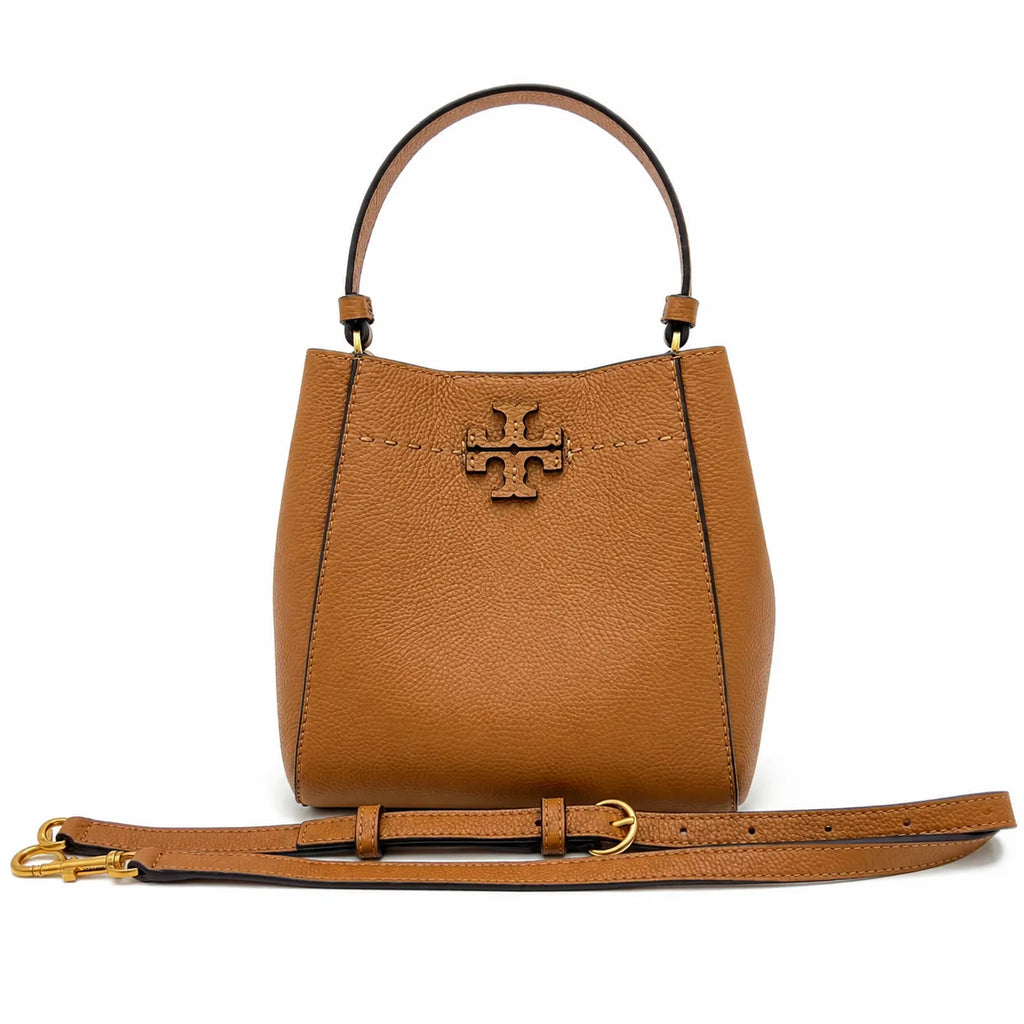 Tory Burch McGraw | Tiramisu-style pebbled leather detachable shoulder strap women's designer handbag