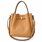 Tory Burch Romy | Tiramisu pebbled leather with adjustable shoulder strap and top handle women's designer handbag