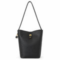 Tory Burch Slim Lock | Black pebbled leather adjustable shoulder strap  women's designer handbag