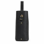 Tory Burch Slim Lock | Black pebbled leather adjustable shoulder strap  women's designer handbag