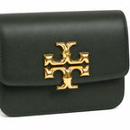 Tory Burch Eleanor | Deep green smooth leather  rope chain shoulder strap convertible shoulder carrying method women's designer handbag