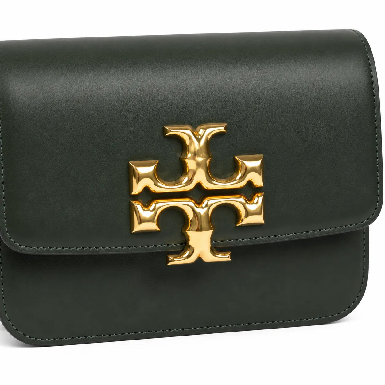 Tory Burch Eleanor | Deep green smooth leather  rope chain shoulder strap convertible shoulder carrying method women's designer handbag