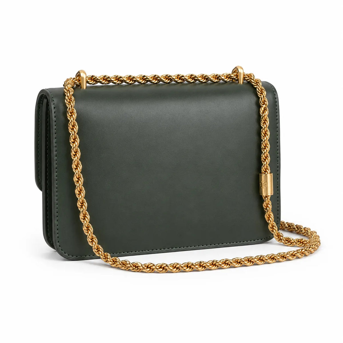 Tory Burch Eleanor | Deep green smooth leather  rope chain shoulder strap convertible shoulder carrying method women's designer handbag