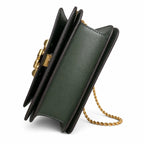 Tory Burch Eleanor | Deep green smooth leather  rope chain shoulder strap convertible shoulder carrying method women's designer handbag