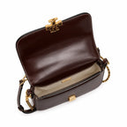 Tory Burch Britten | Tempranillo patent leather  detachable chain and leather shoulder strap multiple carrying options women's designer handbag