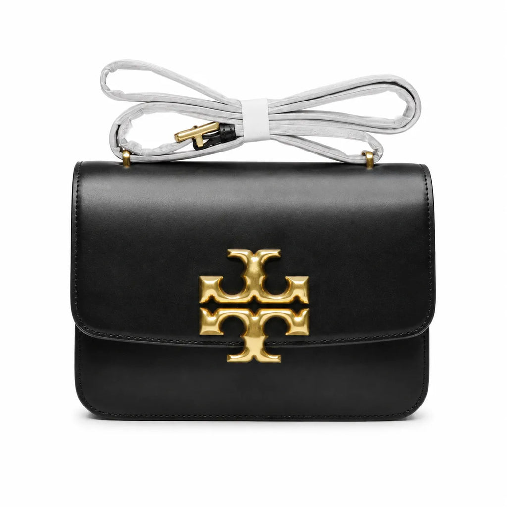 Tory Burch Eleanor | Sculptural gold double-T logo detachable shoulder strap multiple carrying options women's designer handbag