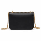 Tory Burch Eleanor | Black leather detachable chain shoulder strap  multiple carrying options  women's designer handbag