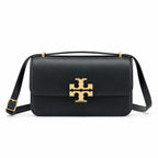 Tory Burch Eleanor | Black Nappa Leather Adjustable Shoulder Strap Multiple Carrying Options Women's Designer Handbag
