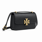 Tory Burch Eleanor | Black Nappa Leather Adjustable Shoulder Strap Multiple Carrying Options Women's Designer Handbag