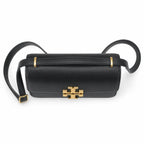 Tory Burch Eleanor | Black Nappa Leather Adjustable Shoulder Strap Multiple Carrying Options Women's Designer Handbag