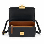 Tory Burch Eleanor | Black Nappa Leather Adjustable Shoulder Strap Multiple Carrying Options Women's Designer Handbag