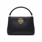 Tory Burch Britten | Black pebbled leather detachable shoulder strap multiple carrying options women's designer handbag