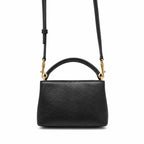Tory Burch Britten | Black pebbled leather detachable shoulder strap multiple carrying options women's designer handbag