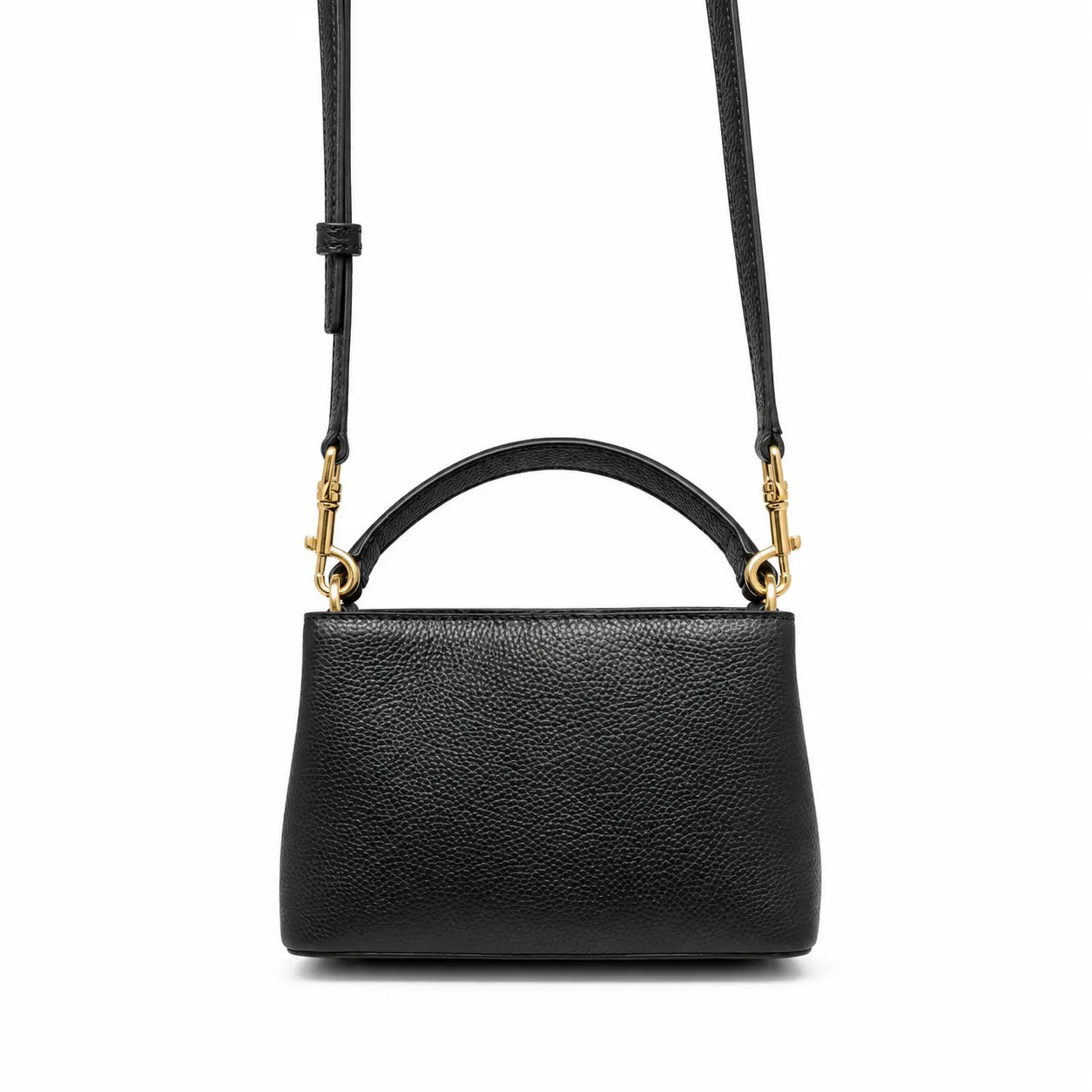 Tory Burch Britten | Black pebbled leather detachable shoulder strap multiple carrying options women's designer handbag