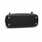 Tory Burch Britten | Black pebbled leather detachable shoulder strap multiple carrying options women's designer handbag