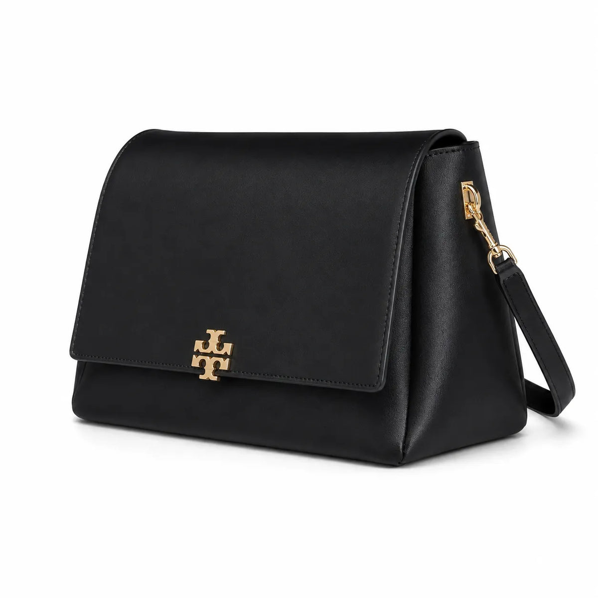 Tory Burch Eleanor | Black Nappa Leather Adjustable Shoulder Strap Multiple Carrying Options Women's Designer Handbag