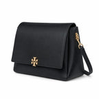 Tory Burch Eleanor | Black Nappa Leather Adjustable Shoulder Strap Multiple Carrying Options Women's Designer Handbag