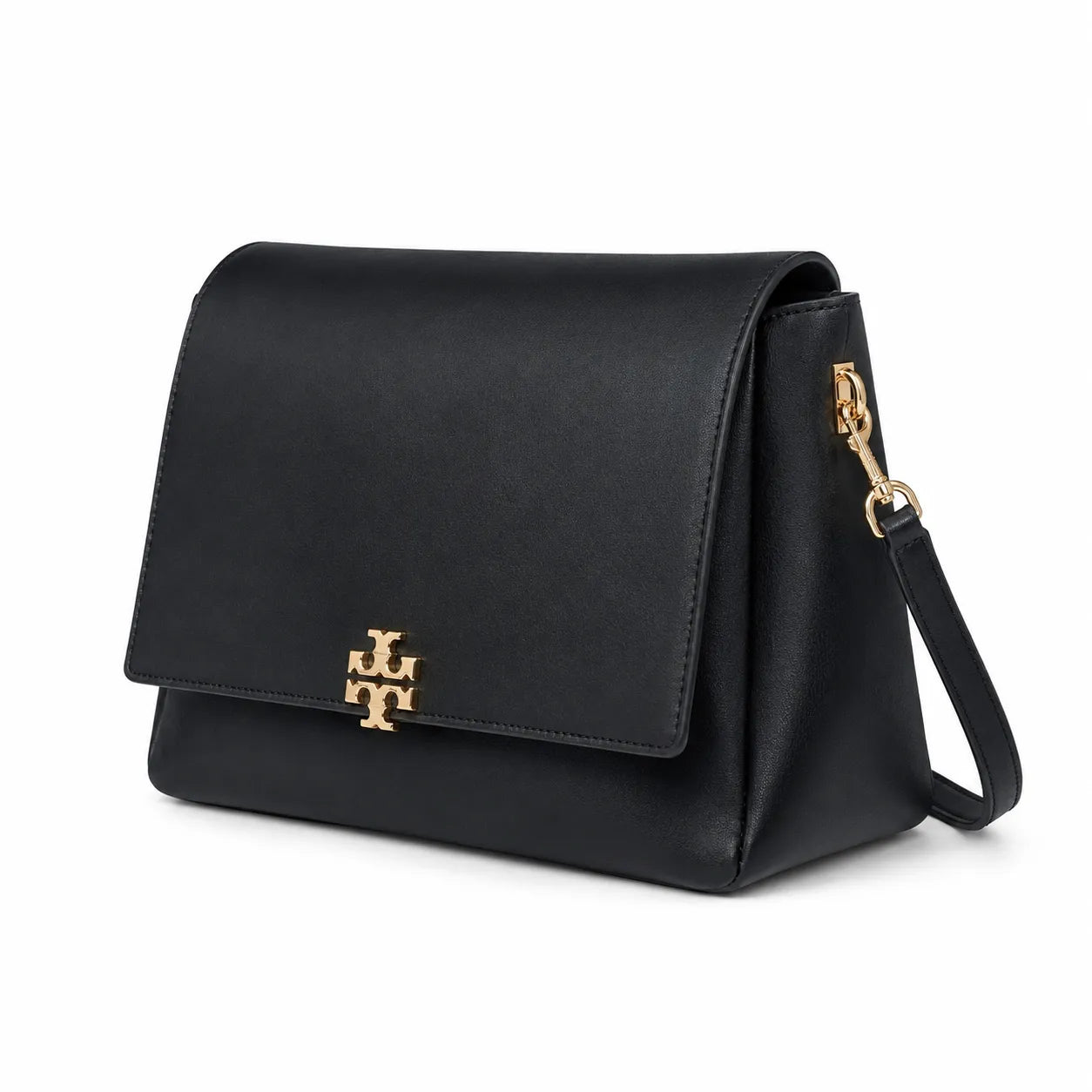 Tory Burch Eleanor | Black Nappa Leather Adjustable Shoulder Strap Multiple Carrying Options Women's Designer Handbag