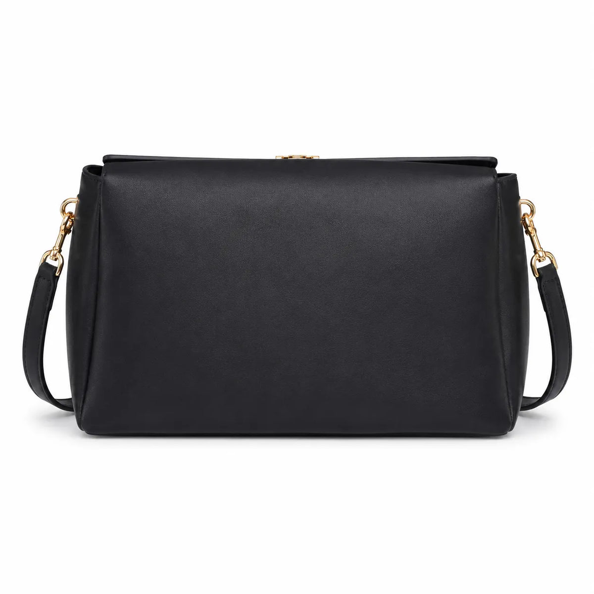 Tory Burch Eleanor | Black Nappa Leather Adjustable Shoulder Strap Multiple Carrying Options Women's Designer Handbag