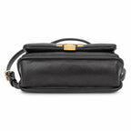 Tory Burch Charlie | Black supple calfskin adjustable shoulder strap  multiple carrying options women's designer handbag