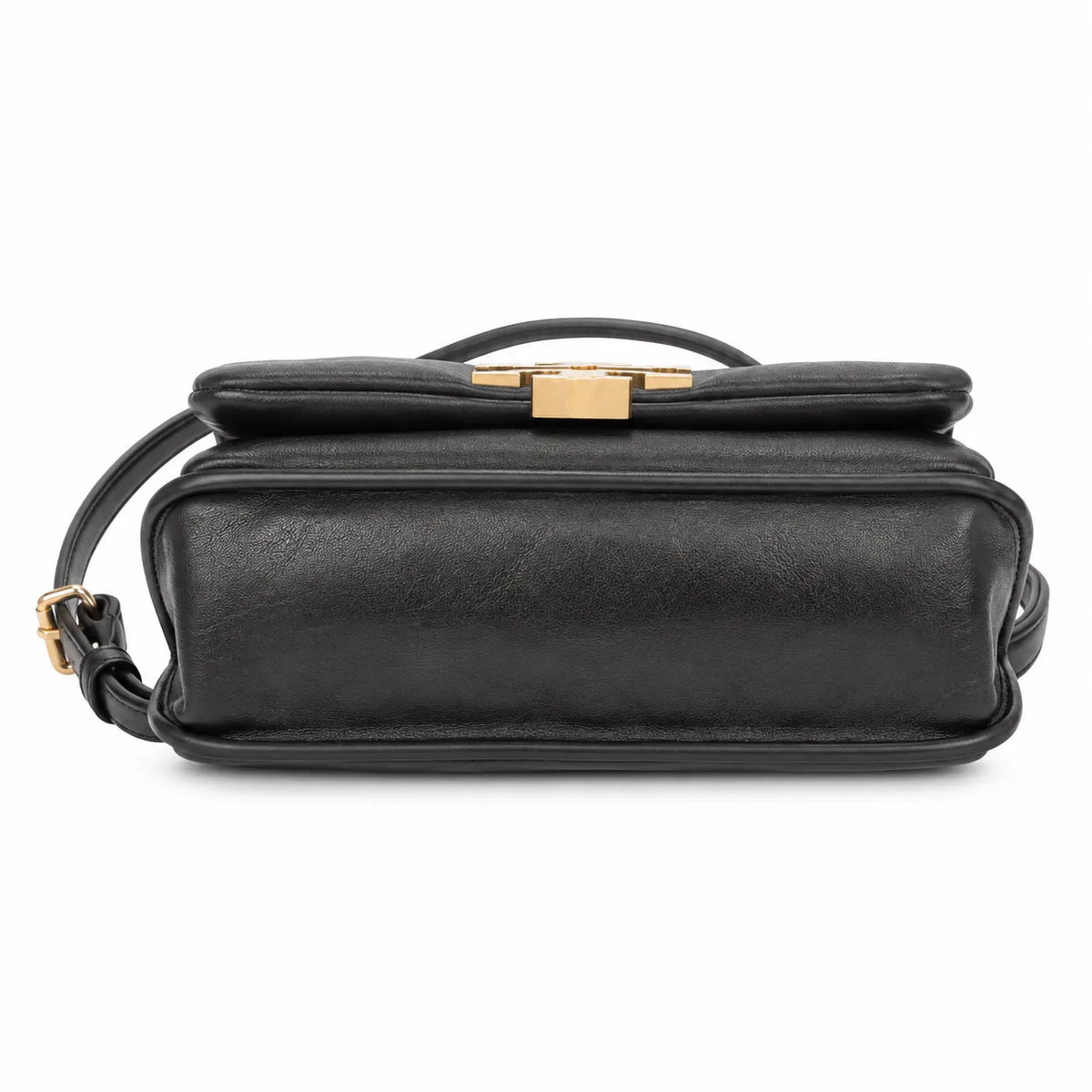 Tory Burch Charlie | Black supple calfskin adjustable shoulder strap  multiple carrying options women's designer handbag