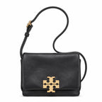 Tory Burch Charlie | Black supple calfskin adjustable shoulder strap  multiple carrying options women's designer handbag