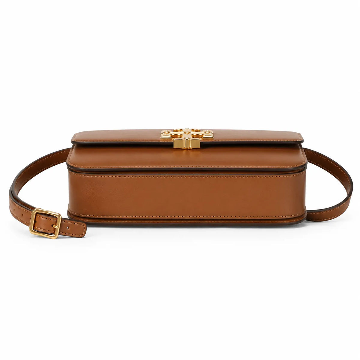 Tory Burch Eleanor | Caramel brown Nappa leather adjustable shoulder strap multiple carrying options women's designer handbag