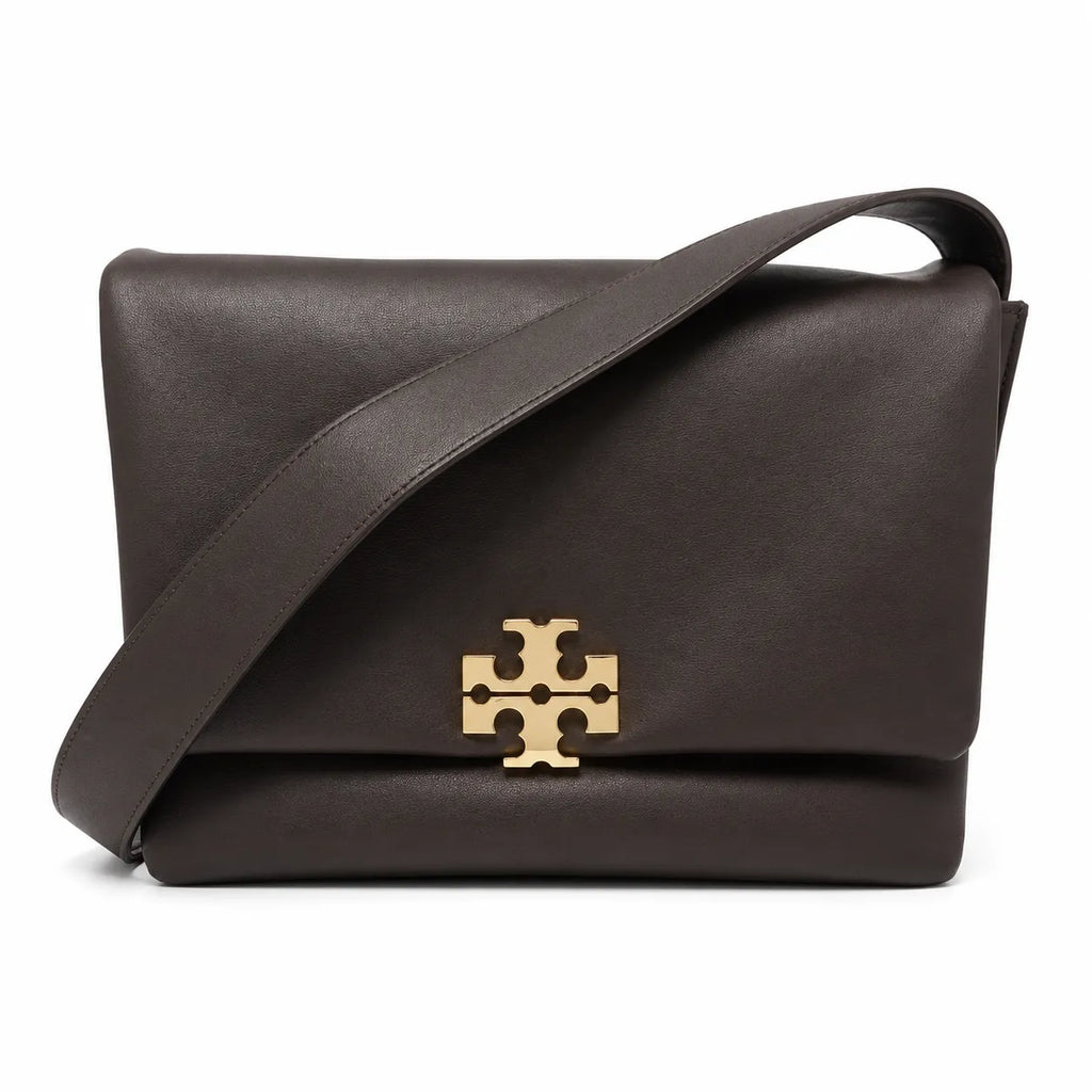 Tory Burch Eleanor | Caramel brown Nappa leather  adjustable shoulder strap  multiple carrying options  women's designer handbag