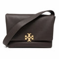 Tory Burch Eleanor | Caramel brown Nappa leather  adjustable shoulder strap  multiple carrying options  women's designer handbag