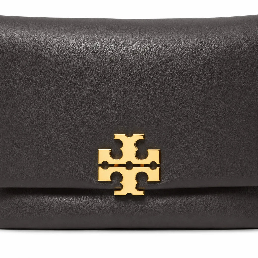 Tory Burch Eleanor | Caramel brown Nappa leather  adjustable shoulder strap  multiple carrying options  women's designer handbag