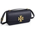 Tory Burch Eleanor | Black Nappa Leather Adjustable Shoulder Strap  Multiple Carrying Options Women's Designer Handbag
