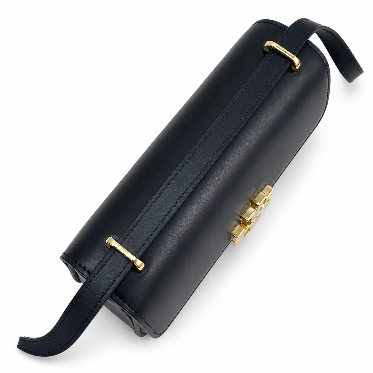 Tory Burch Eleanor | Black Nappa Leather Adjustable Shoulder Strap  Multiple Carrying Options Women's Designer Handbag