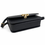 Tory Burch Eleanor | Black Nappa Leather Adjustable Shoulder Strap  Multiple Carrying Options Women's Designer Handbag