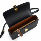 Tory Burch Eleanor | Black Nappa Leather Adjustable Shoulder Strap  Multiple Carrying Options Women's Designer Handbag