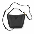 Tory Burch McGraw | Black pebbled leather with an adjustable shoulder strap and top handle offering multiple carrying options  women's designer handbag