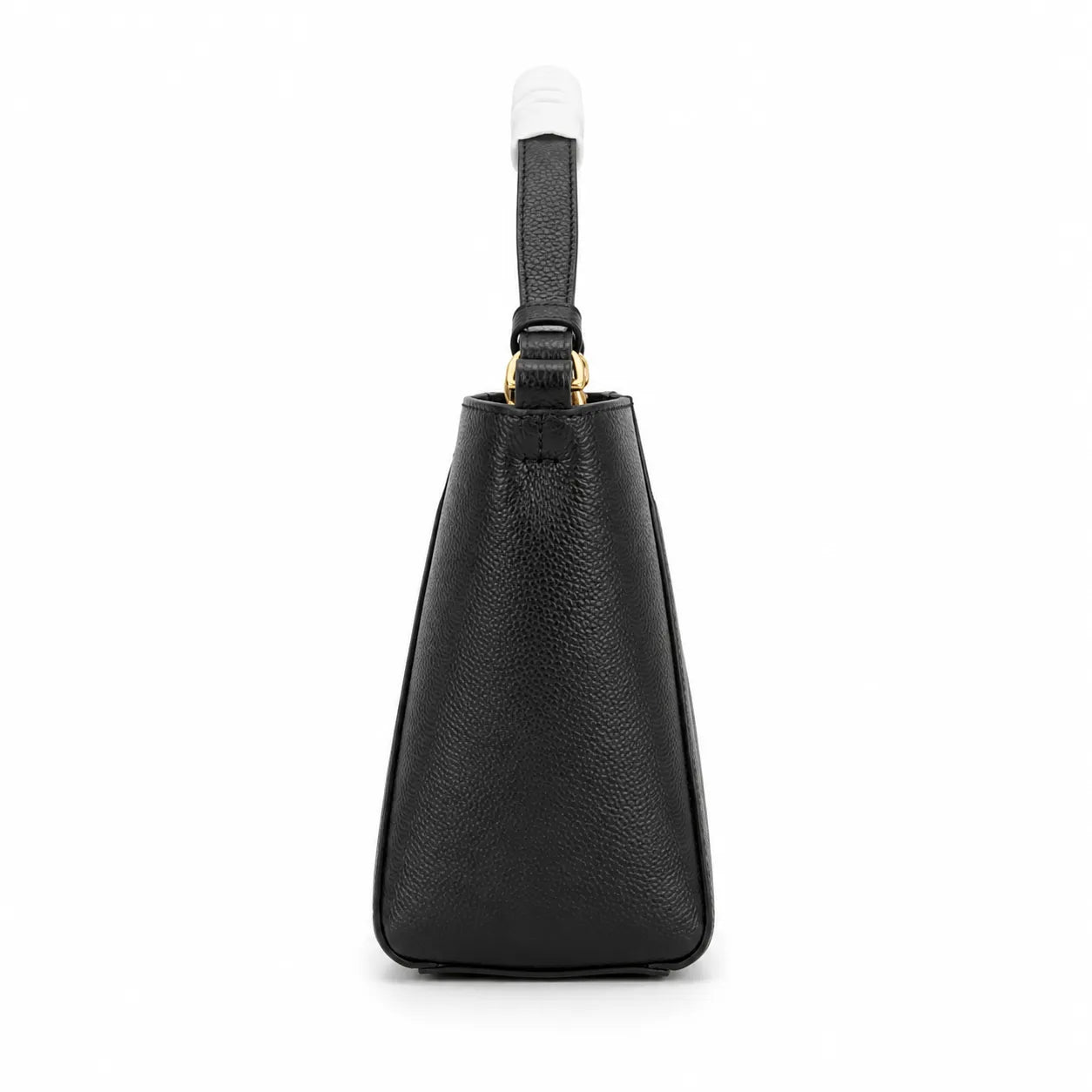 Tory Burch McGraw | Black pebbled leather with an adjustable shoulder strap and top handle offering multiple carrying options  women's designer handbag