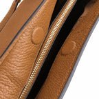Tory Burch Britten brown pebbled leather detachable chain shoulder strap women's designer handbag