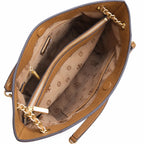 Tory Burch Britten brown pebbled leather detachable chain shoulder strap women's designer handbag