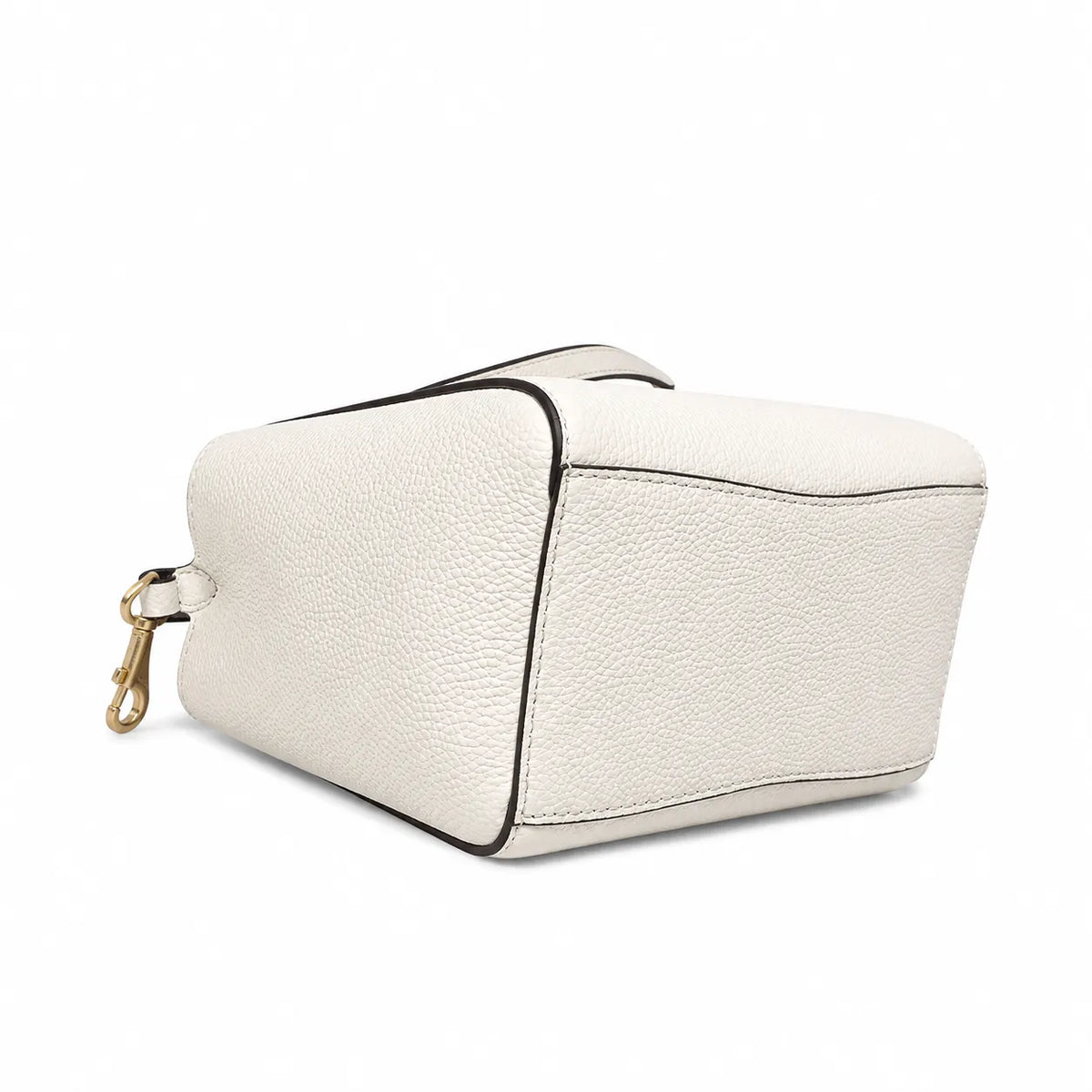 Tory Burch McGraw off-white pebbled leather handbag with adjustable shoulder strap and top handle offering multiple carrying options A women's designer handbag