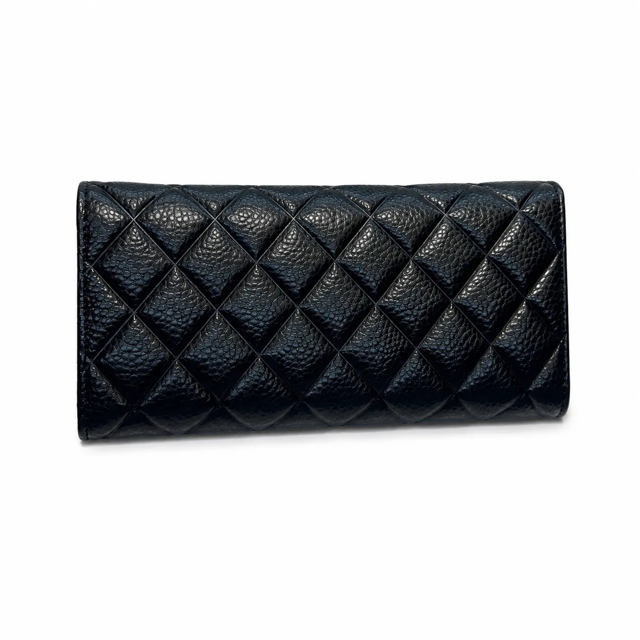 Tory Burch KIRA black quilted leather wallet with multiple card slots and a zippered coin pocket a women's everyday KIRA long wallet