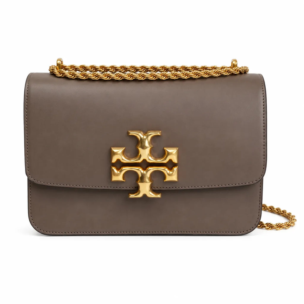 Tory Burch | Brown smooth calfskin leather detachable chain shoulder strap women's crossbody/shoulder bag