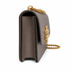 Tory Burch | Brown smooth calfskin leather detachable chain shoulder strap women's crossbody/shoulder bag