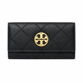Tory Burch | Black quilted leather  multi-card slots and zippered coin pocket women's everyday KIRA long wallet