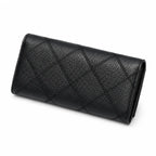 Tory Burch | Black quilted leather  multi-card slots and zippered coin pocket women's everyday KIRA long wallet
